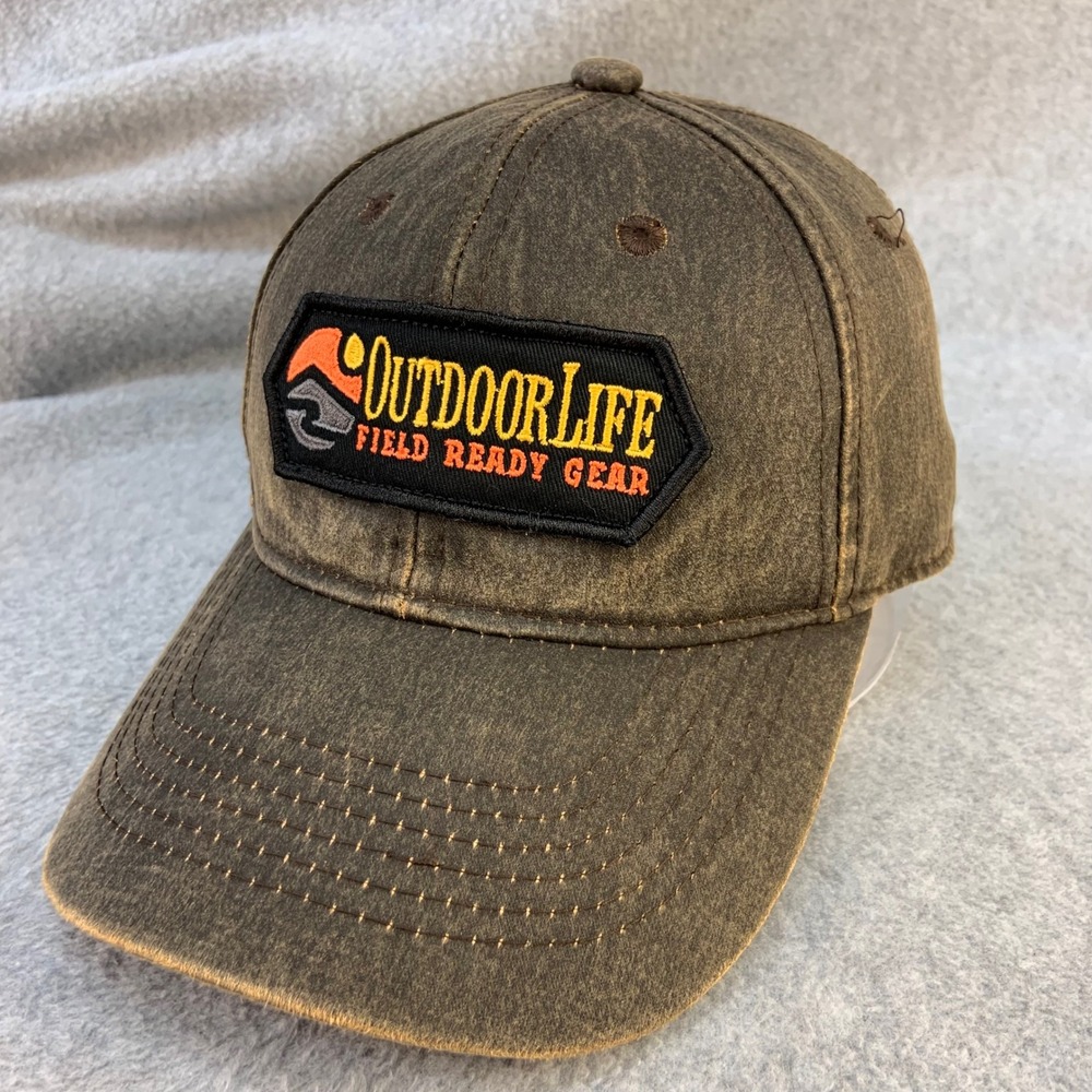 Outdoor Life Patch Mens Brown Outdoor Life Baseball Cap Field Ready Gear OSFM